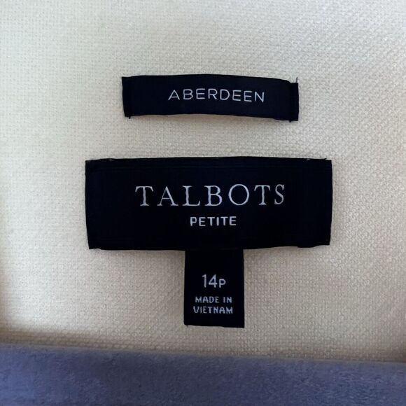 Talbots Butter Yellow Aberdeen Blazer Cotton Blend Size 14P - Picture 3 of 13